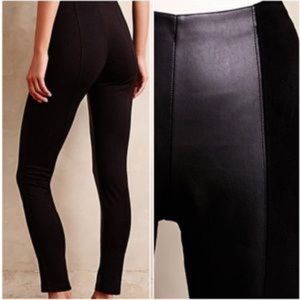 NWT Anthropologie Vegan Leather Panel Pants